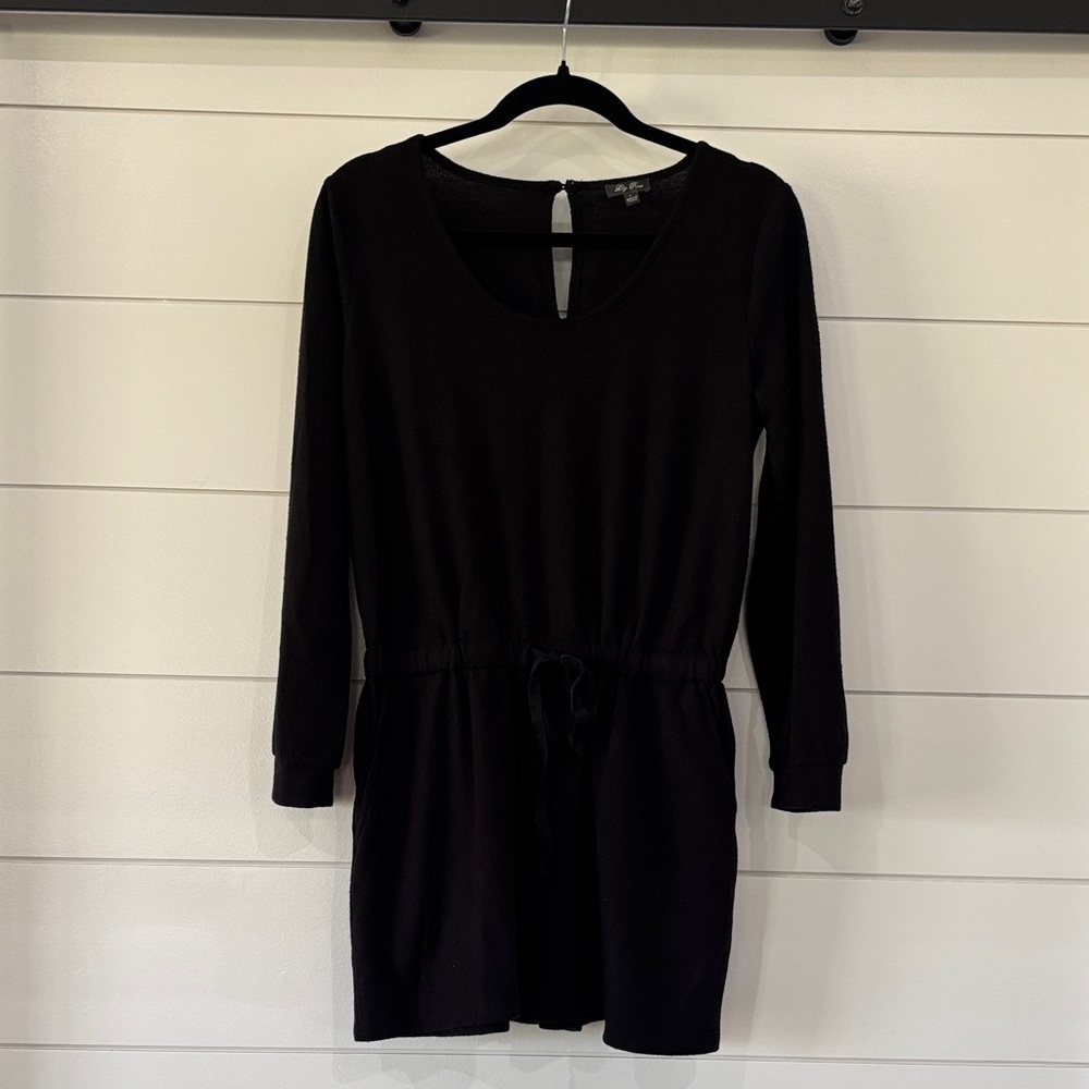 Lily Rose Black Long Sleeve Womens Romper